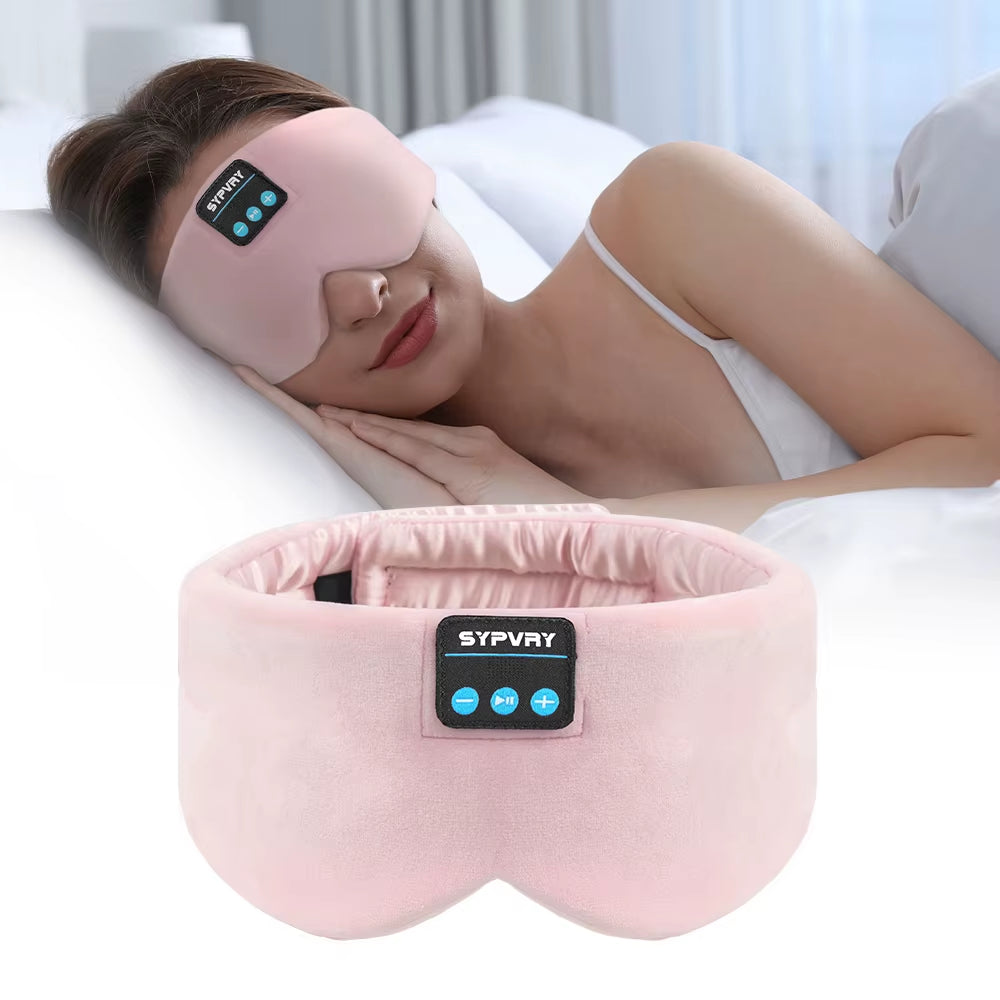 Sleeping Headphones Bluetooth Eye Mask for Women Men, Wireless Music Blackout Masks for Side Sleepers Insomnia Travel Gift